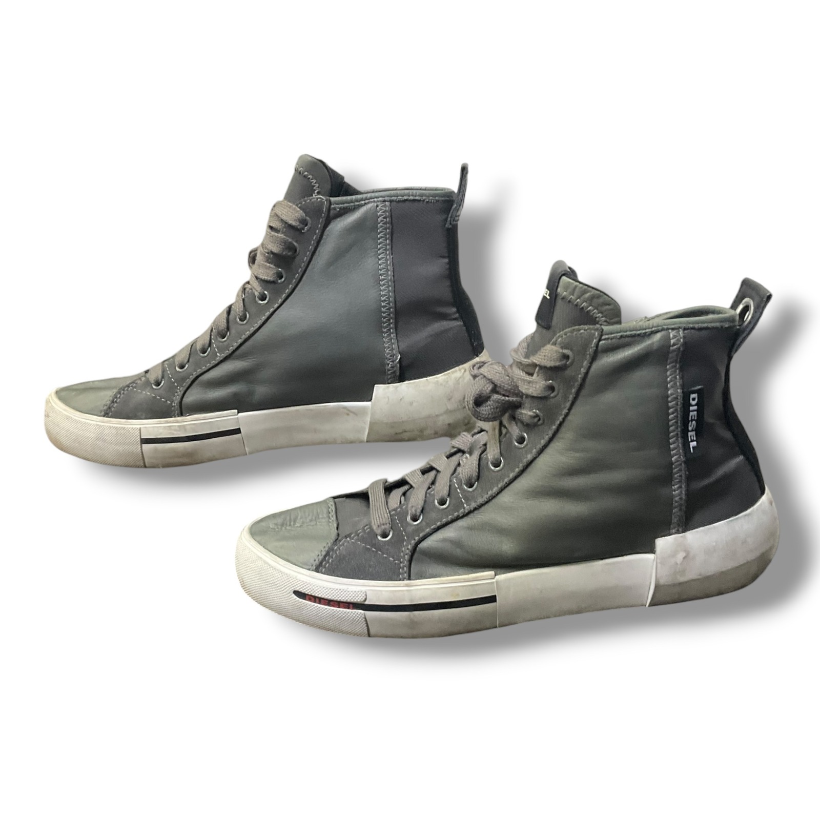 Diesel S-Dese Ml Mens High Top Sneakers Gray Leather Y02446 Size 9.5 Us